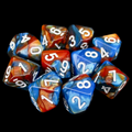 TDSO Duel Red & Teal 10 x D10 Dice Set