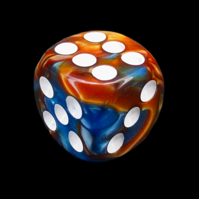 TDSO Duel Red & Teal 16mm D6 Spot Dice