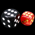 TDSO Duel Pearl Red & White With Gold 12mm D6 Spot Dice