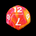 TDSO Duel Rose & Saffron Yellow D12 Dice