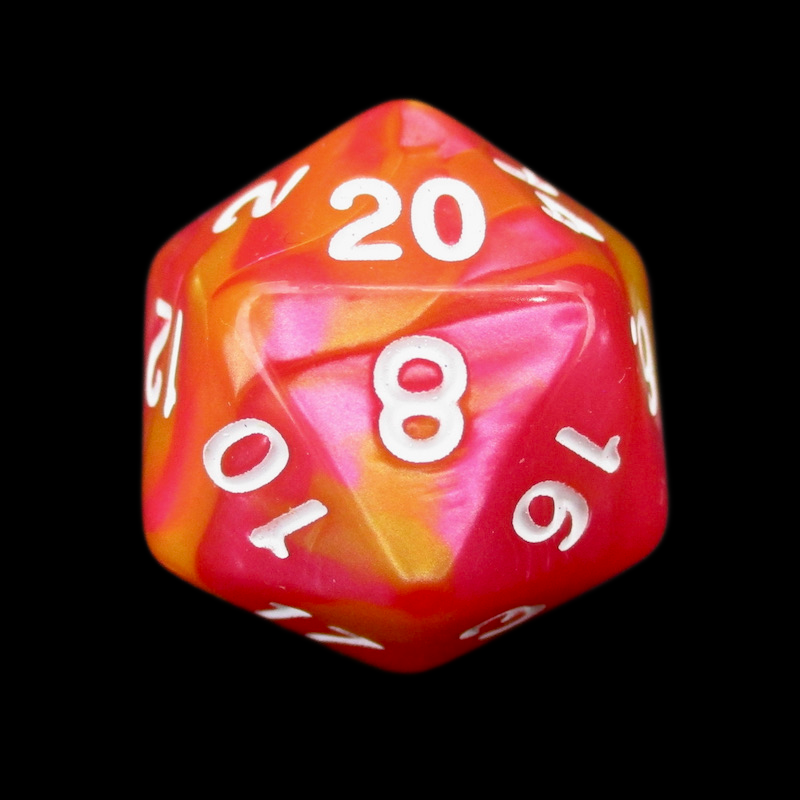 TDSO Duel Rose & Saffron Yellow D20 Dice