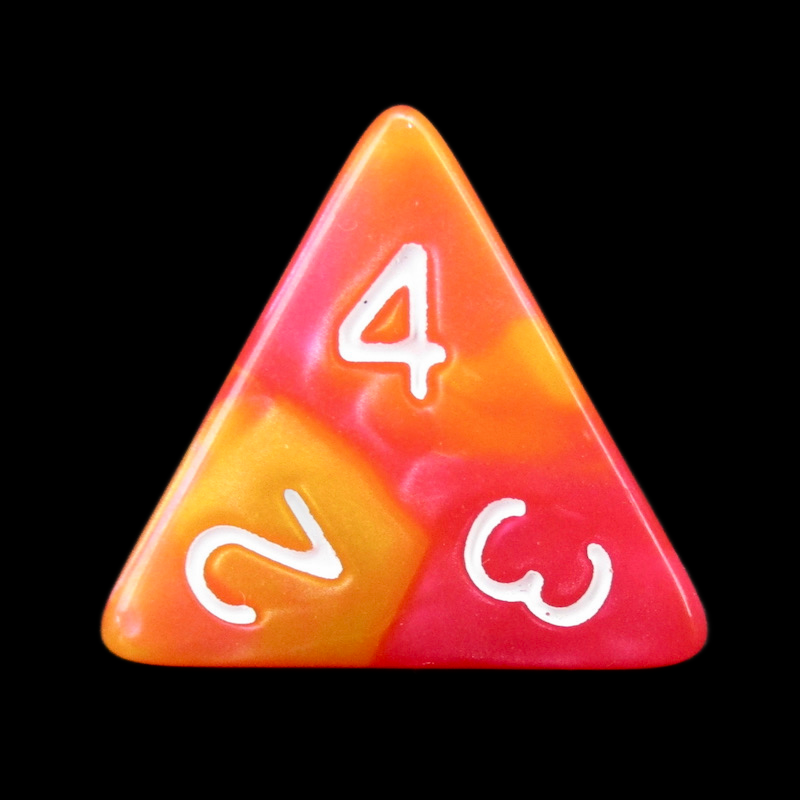 TDSO Duel Rose & Saffron Yellow D4 Dice