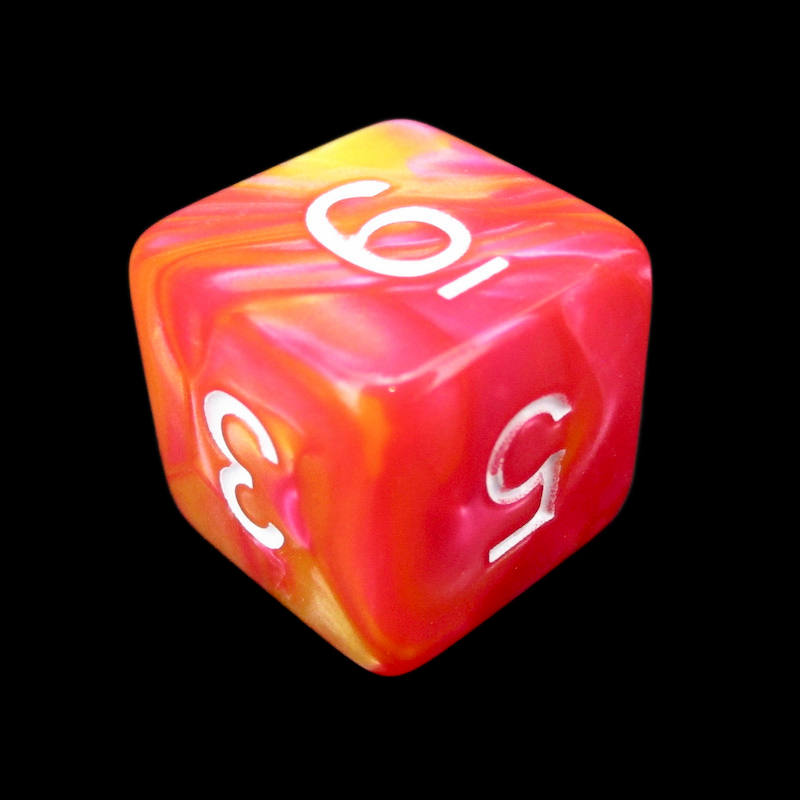 TDSO Duel Rose & Saffron Yellow D6 Dice