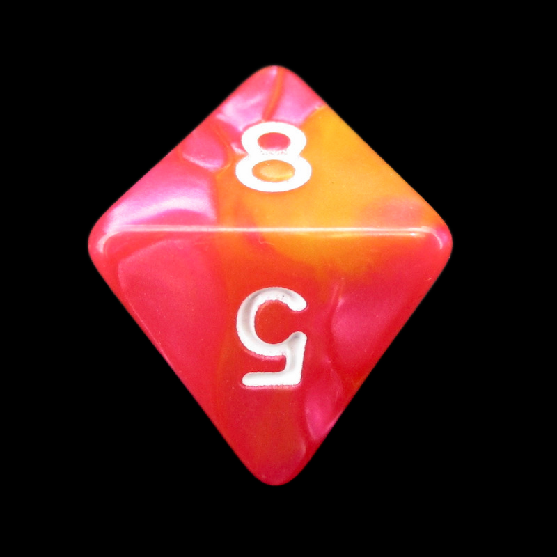 TDSO Duel Rose & Saffron Yellow D8 Dice