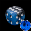 TDSO Duel Sapphire & Black Glow in the Dark 16mm D6 Spot Dice