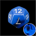 TDSO Duel Sapphire & Black Glow in the Dark D12 Dice