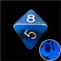 TDSO Duel Sapphire & Black Glow in the Dark D8 Dice