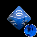 TDSO Duel Sapphire & Black Glow in the Dark Percentile Dice