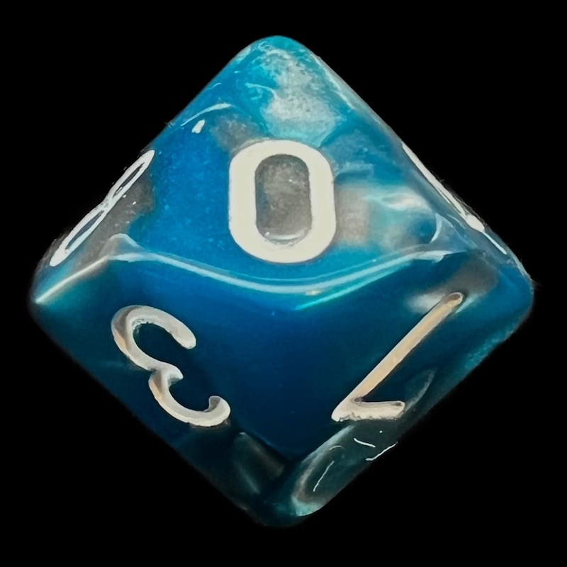 TDSO Duel Steel & Teal D10 Dice