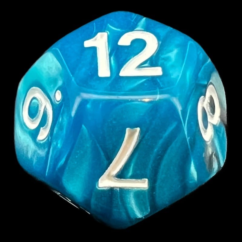 TDSO Duel Steel & Teal D12 Dice