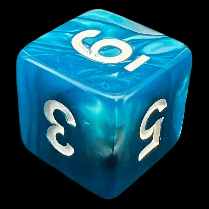 TDSO Duel Steel & Teal D6 Dice