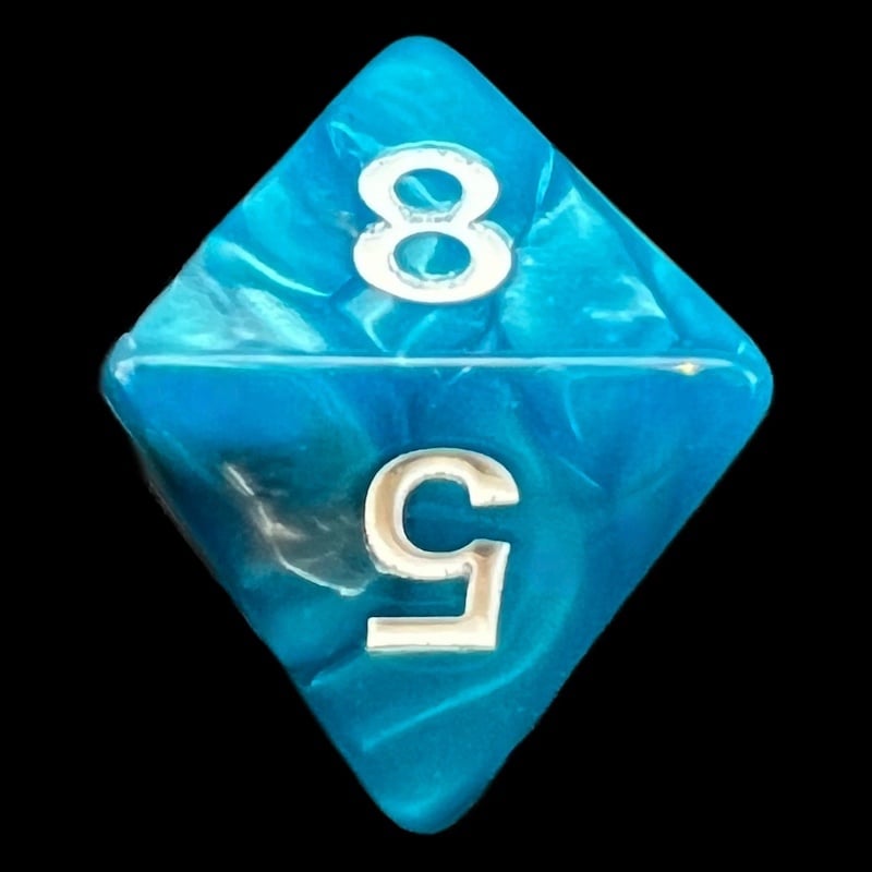 TDSO Duel Steel & Teal D8 Dice