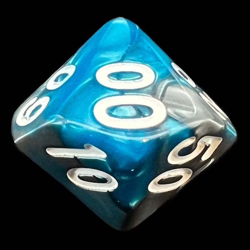 TDSO Duel Steel & Teal Percentile Dice