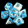 TDSO Duel Teal & White 7 Dice Polyset