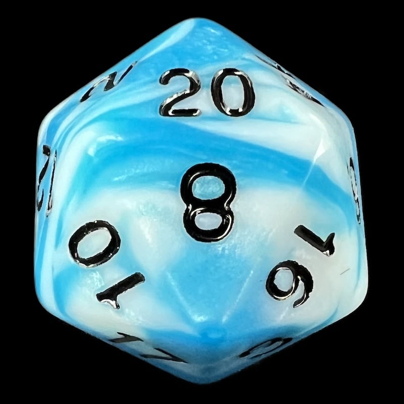 TDSO Duel Teal & White D20 Dice