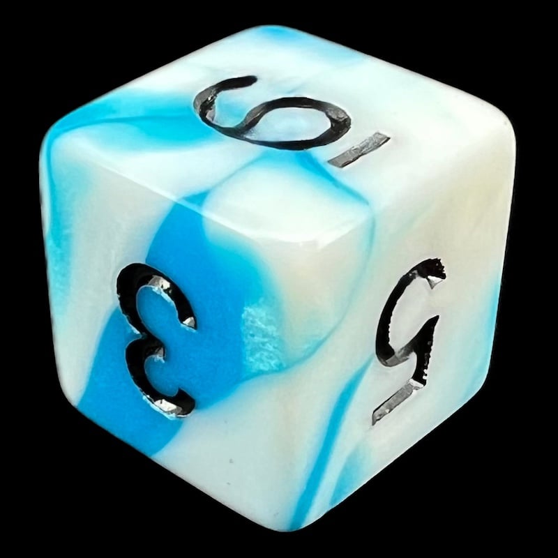 TDSO Duel Teal & White D6 Dice