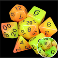 TDSO Duel Yellow & Orange Glow in the Dark 7 Dice Polyset