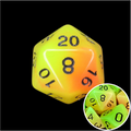 TDSO Duel Yellow & Orange Glow in the Dark D20 Dice