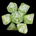 TDSO Easter Pearl Pale Green & White 7 Dice Polyset