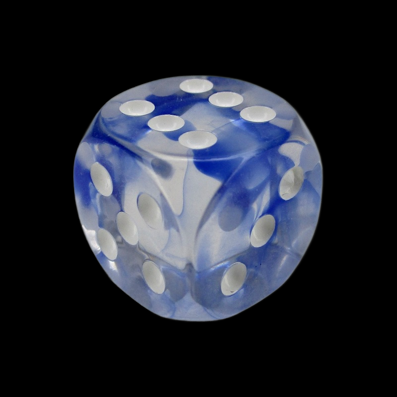 TDSO Eldritch Swirl Blue 16mm D6 Spot Dice