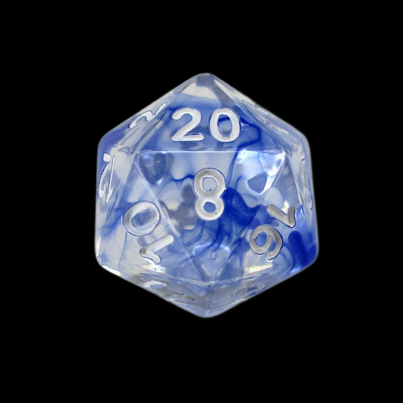 TDSO Eldritch Swirl Blue D20 Dice