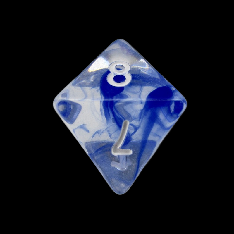 TDSO Eldritch Swirl Blue D8 Dice