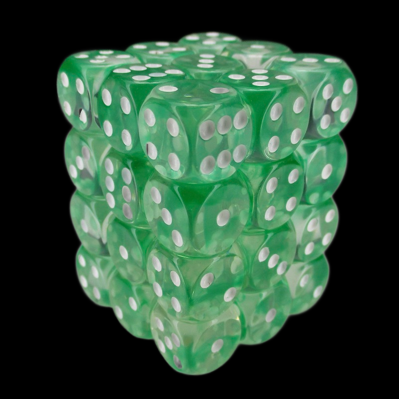TDSO Eldritch Swirl Green 36 x D6 Dice Set