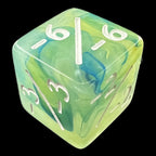 TDSO Eldritch Swirl Green & Blue Negative Counter 6 x D6 Dice Set