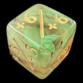 TDSO Eldritch Swirl Orange Green & Yellow Positive Counter D6 Dice