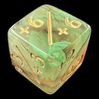 TDSO Eldritch Swirl Orange Green & Yellow Positive Counter 6 x D6 Dice Set