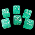 TDSO Eldritch Swirl Pale Green Negative Counter 6 x D6 Dice Set