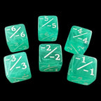 TDSO Eldritch Swirl Pale Green Negative Counter 6 x D6 Dice Set
