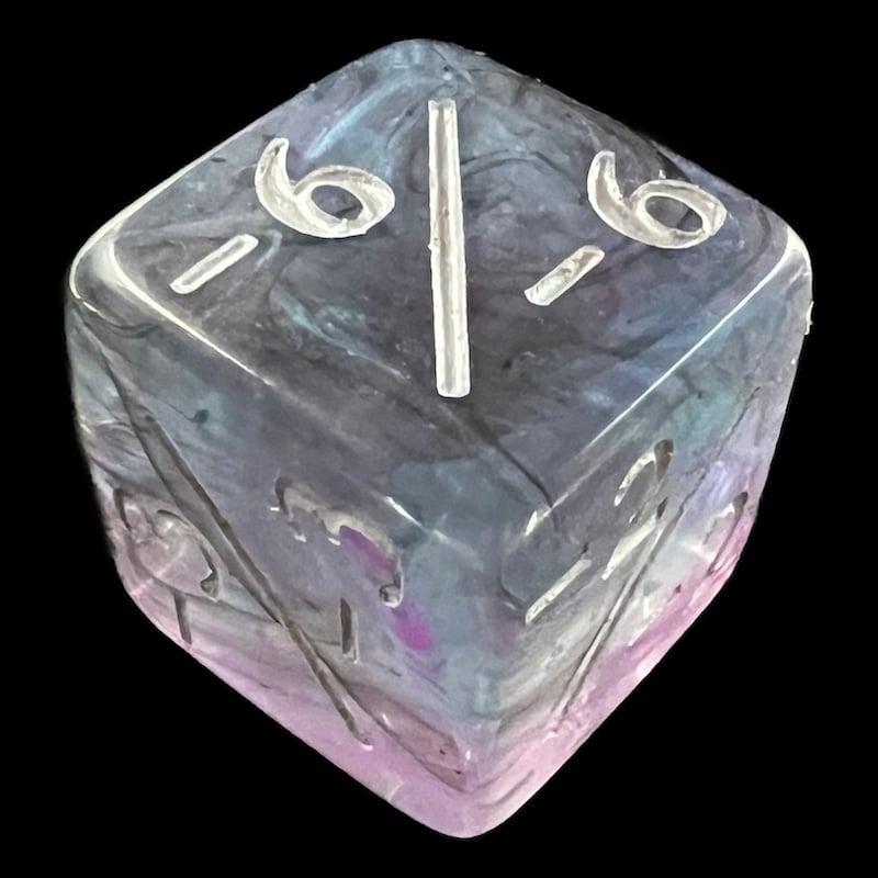 TDSO Eldritch Swirl Purple & Blue Negative Counter 6 x D6 Dice Set