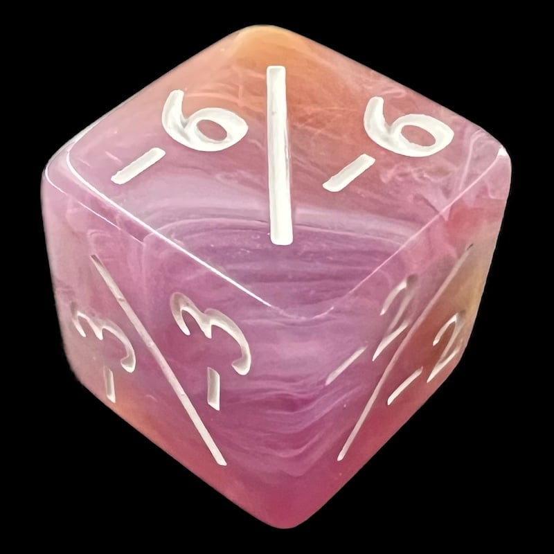 TDSO Eldritch Swirl Purple Yellow & Blue Negative Counter 6 x D6 Dice Set