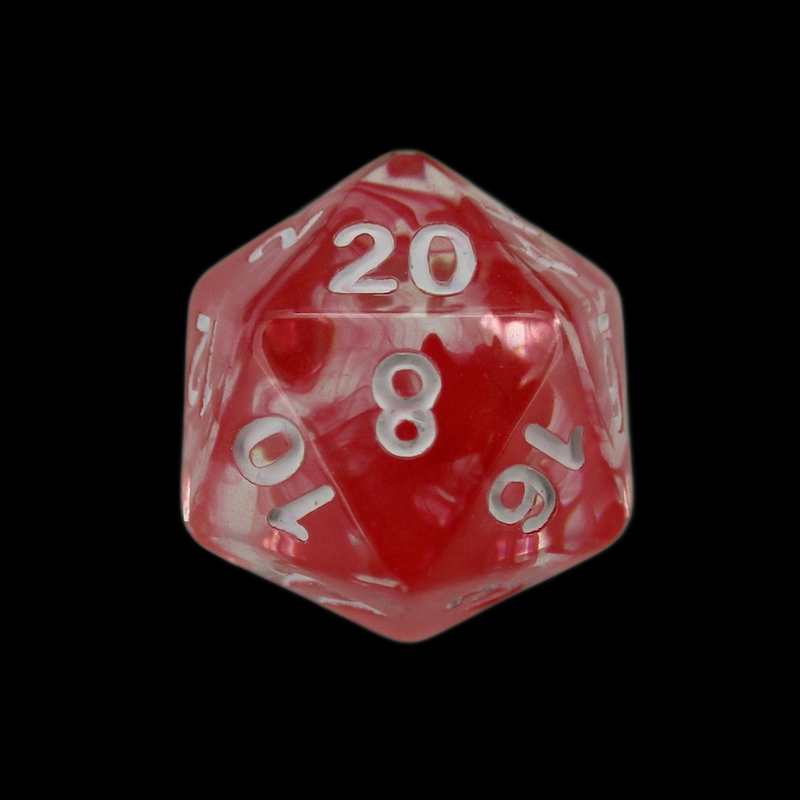 TDSO Eldritch Swirl Red D20 Dice