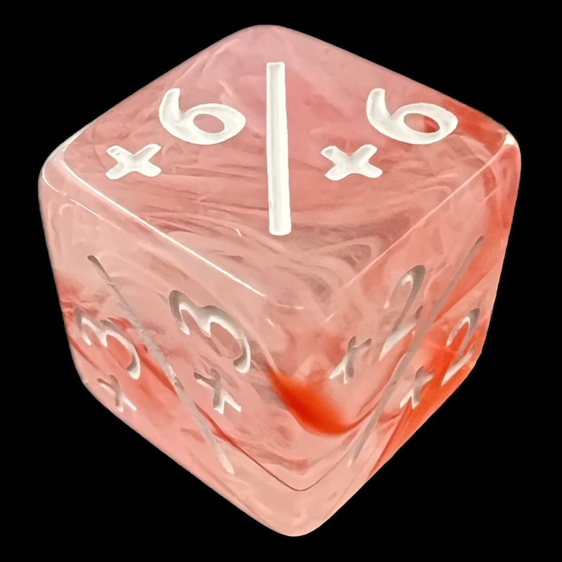 TDSO Eldritch Swirl Red Positive Counter 6 x D6 Dice Set