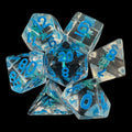 TDSO Encapsulated Flower Blue 7 Dice Polyset