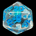 TDSO Encapsulated Flower Blue D20 Dice