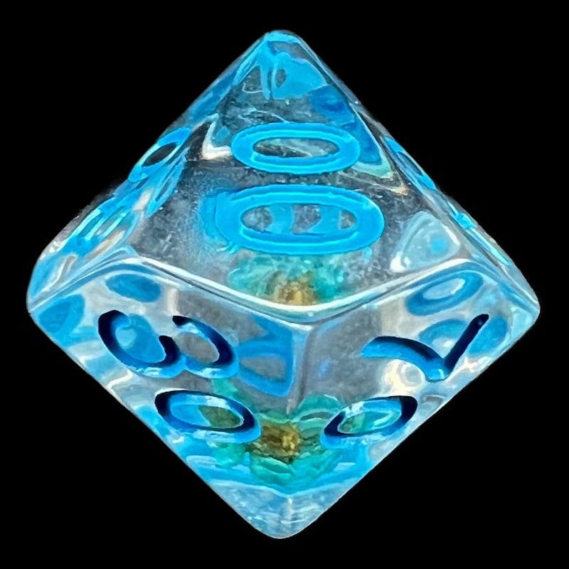 TDSO Encapsulated Flower Blue Percentile Dice