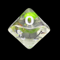 TDSO Encapsulated Flower Lavender & Green D10 Dice