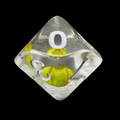 TDSO Encapsulated Flower Lavender & Yellow D10 Dice