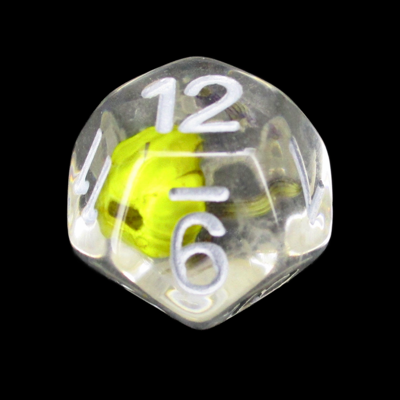 TDSO Encapsulated Flower Lavender & Yellow D12 Dice