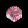 TDSO Encapsulated Flower Pink D12 Dice