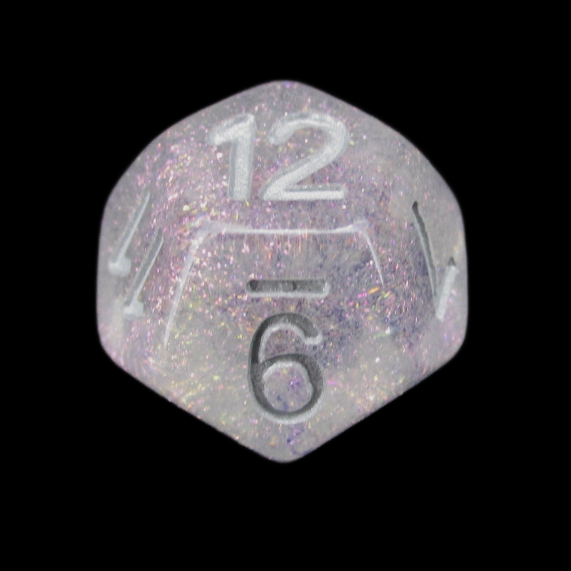 TDSO Encapsulated Glitter Flower Purple D12 Dice