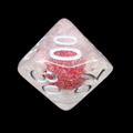TDSO Encapsulated Glitter Flower Red Percentile Dice
