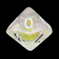 TDSO Encapsulated Glitter Flower Yellow D10 Dice