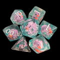 TDSO Encased Duck - Purple - Teal & Silver 7 Dice Polyset LTD EDITION