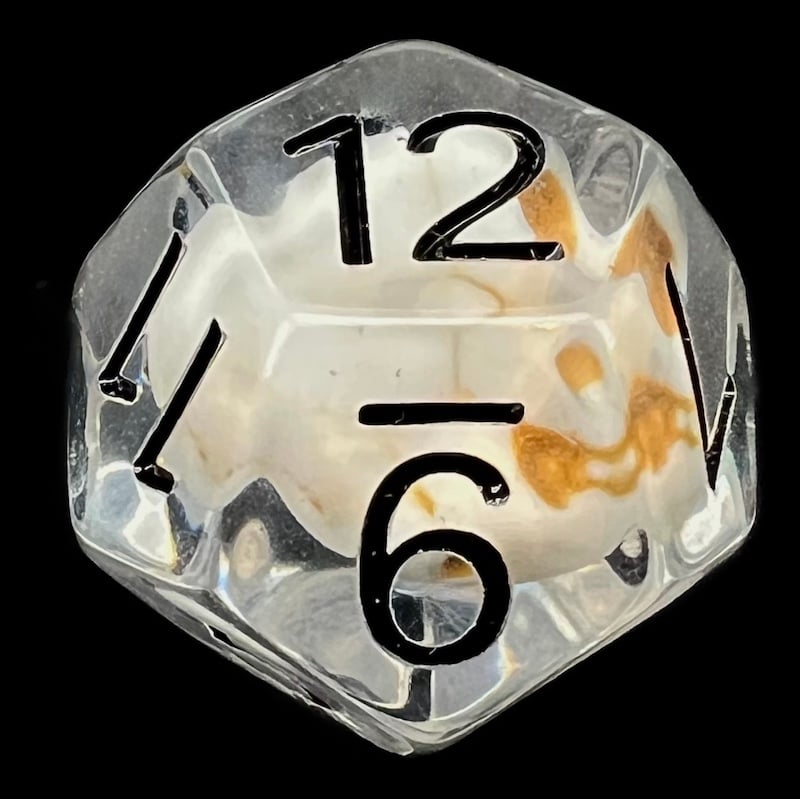 TDSO Encased Skull Stone D12 Dice