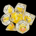 TDSO Encased Duck - Yellow - Clear & White 7 Dice Polyset