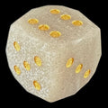 TDSO Faceted Goldstone White & Gold D6 Spot Dice